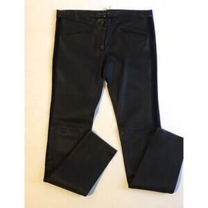 BARBARA BUI Black Leather Leggings With Crochet Side Accent Size 40/6